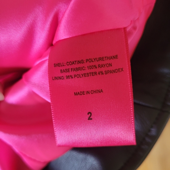 Torrid Betsey Johnson Black Faux Leather Leopard Trim Moto Jacket, BNWT, Size 2X - Picture 8 of 8